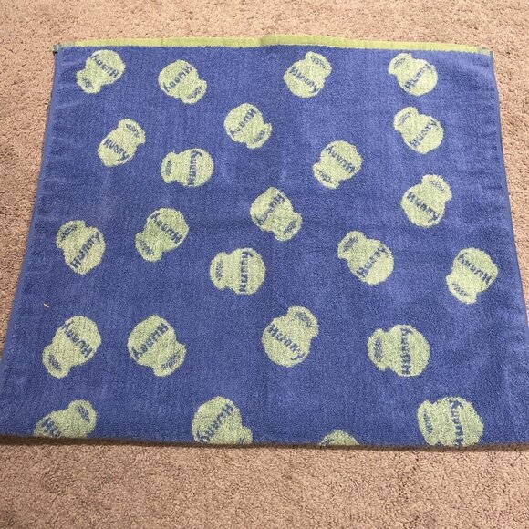 Vintage Disney Winnie the Pooh Bath Beach Towel 50x27” Blue Honey Pots & Bees - Picture 3 of 8